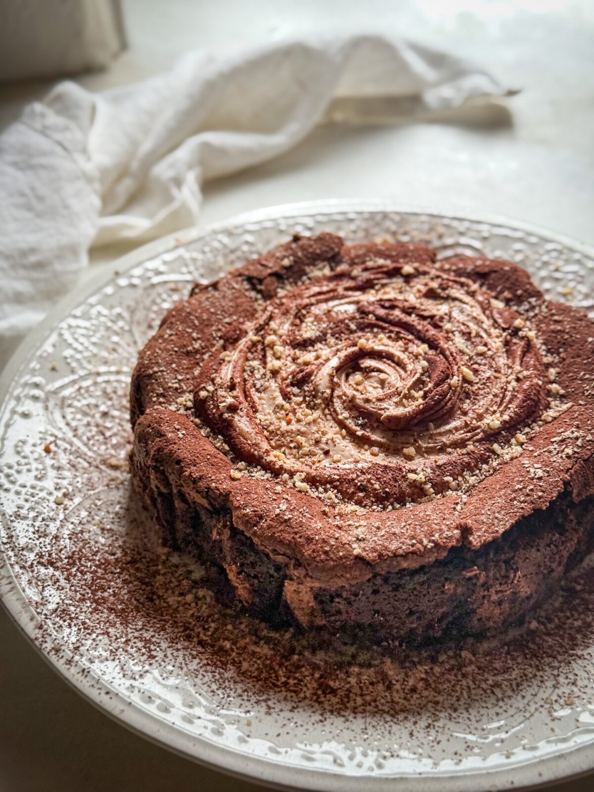 Flourless Chocolate-Hazelnut Cake with Whipped Cream