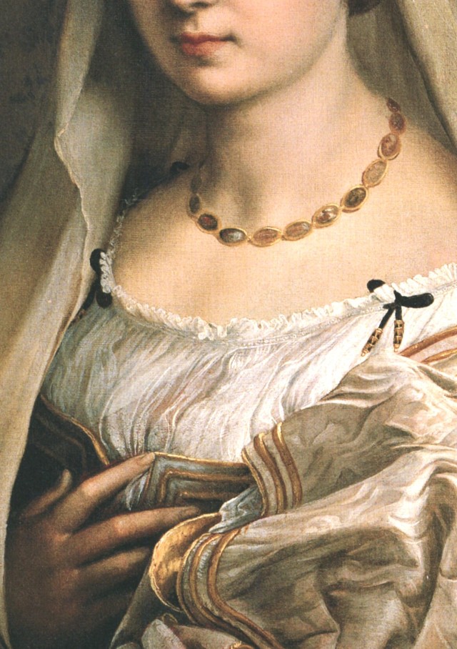 Raphael — La donna velata (The woman with the veil). detail. c. 1516