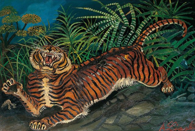 Antonio Ligabue, Tiger with Spider, 1953