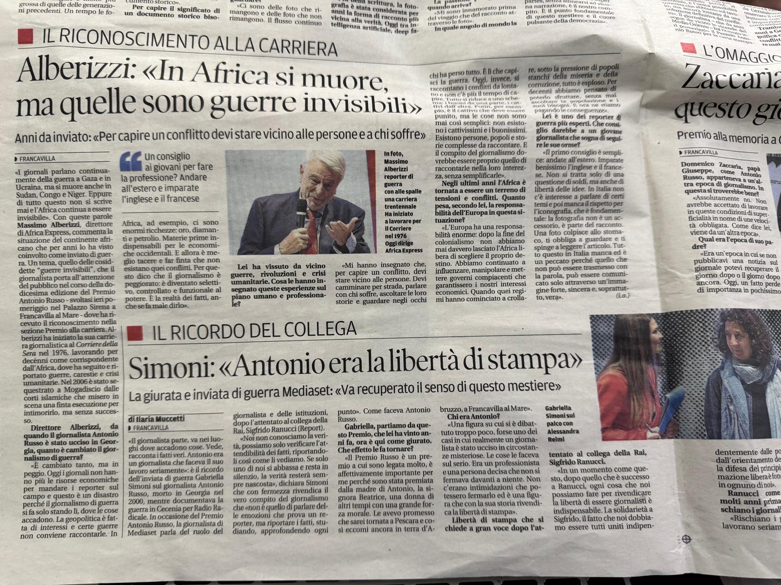 Onorificenza alla carriera per Massimo Alberizzi, direttore di Africa ExPress