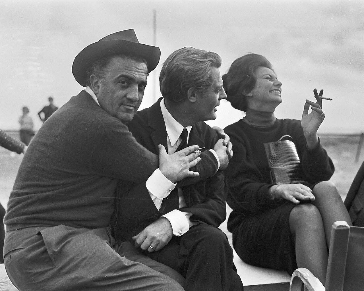 xwg:

Federico Fellini, Marcello Mastroianni, and Sophia…